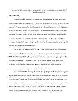 The Health and Retirement Study - College of Social Sciences and