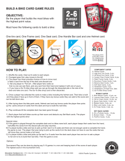 Build a Bike Card Game Rules.