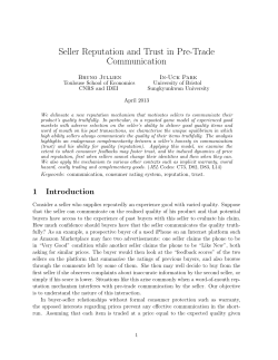 Seller Reputation and Trust in Pre-Trade Communication