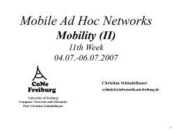 Lecture Mobile Ad Hoc Networks