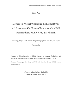 2. The AlN cavity-SOI platform - Agency for Science, Technology and