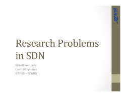 Hard Problems in SDN (IETF 85)