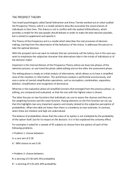 the prospect theory - Progetto e