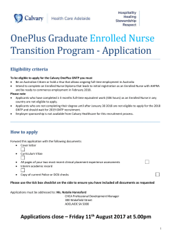 Enrolled Nurse - Calvary Health Care