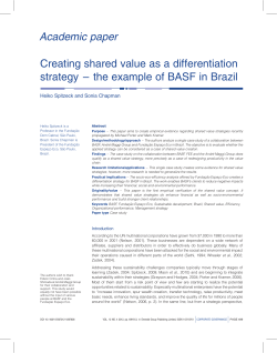 Academic paper Creating shared value as a differentiation strategy