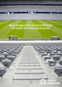 Sport England Governance Strategy: On board for better governance