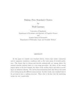 Making (Non&ndash;Standard) Choices Wulf Gaertner