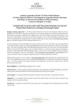 137 Pillars Signature Afternoon Tea by Legendary Michelin Star