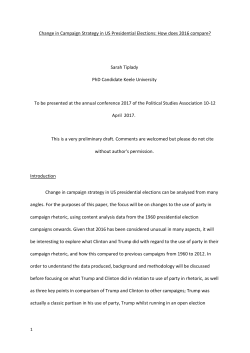 Change in Campaign Strategy in US Presidential Elections: How
