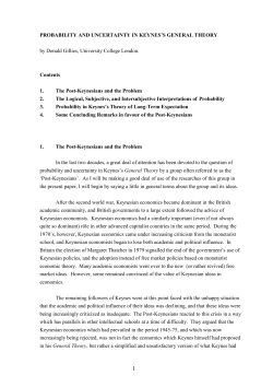 Probability and uncertainty in Keynes`s The