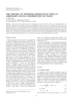 "The theory of thermoluminescence with an arbitrary spatial