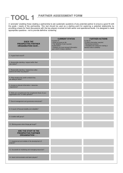 PARTNER ASSESSMENT FORM