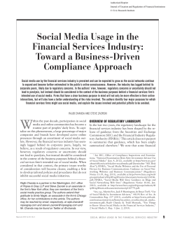 Social Media Usage in the Financial Services Industry