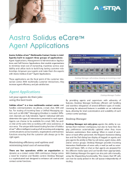 Aastra Solidus eCare™ Agent Applications