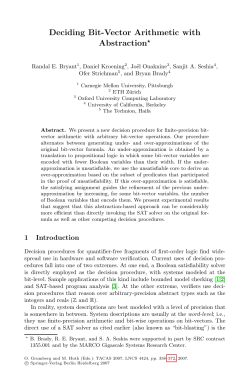 LNCS 4424 - Deciding Bit-Vector Arithmetic with