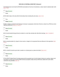 NFHS 2013-14 FOOTBALL EXAM PART 2 (Answers)