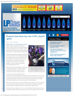 Propane heat plays key role in NFL playoff game : LP Gas