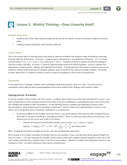 Precalculus and Advanced Topics Module 1 Lesson 2