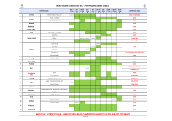 important: sport program, games schedule and competitions venues
