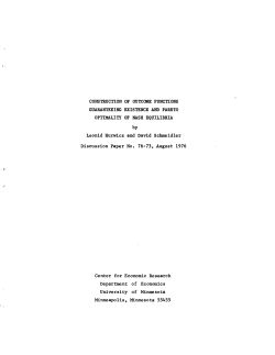 CONSTRUCTION OF OUTCOME FUNCTIONS GUARANTEEING