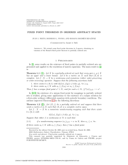 FIXED POINT THEOREMS IN ORDERED ABSTRACT SPACES 1
