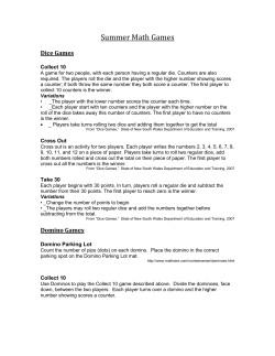 Summer Math Games