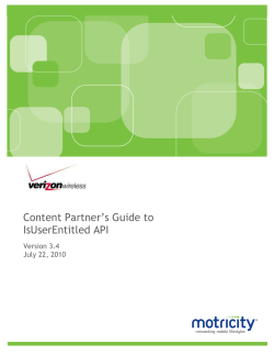 IsUserEntitled API - Verizon Innovation Program