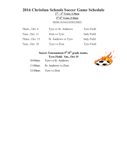 2016 Christian Schools Soccer Game Schedule