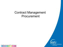 Contract Management Process - Glasgow Caledonian University