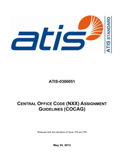 Central Office Code (NXX) - The Alliance for Telecommunications
