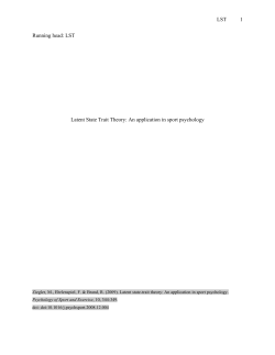 Latent state-trait theory: An application in sport psychology (PDF