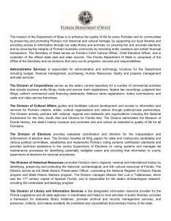 Florida Dept. of State FACT SHEET