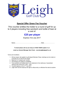 25 per player - Leigh Golf Club