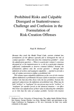 Risk-Creation Offenses