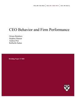 CEO Behavior and Firm Performance