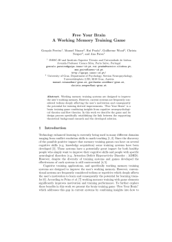 Free Your Brain A Working Memory Training Game - gaips - INESC-ID