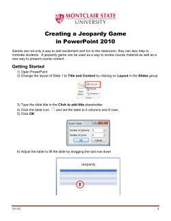 Creating a Jeopardy Game in PowerPoint 2010