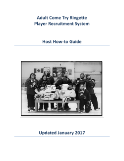 Adult Come Try Ringette Player Recruitment System Host How