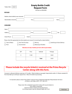 Empty Bottle Return Form Jan 2017