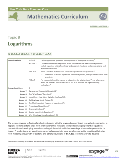 Algebra II Module 3, Topic B, Overview
