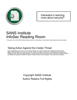 Taking Action Against the Insider Threat