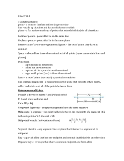 CHAPTER 1 3 undefined terms: point &ndash; a location that has neither