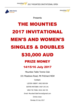 the mounties 2017 invitational men`s and women`s singles