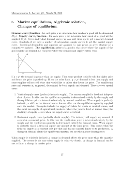 6 Market equilibrium, Algebraic solution, Changes of equilibrium