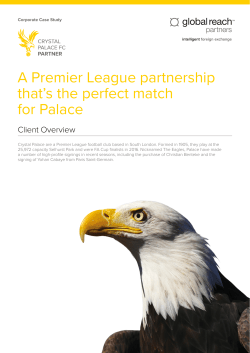 A Premier League partnership that`s the perfect match for Palace