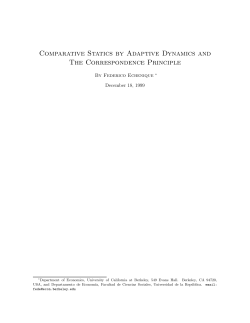 Comparative Statics by Adaptive Dynamics and The