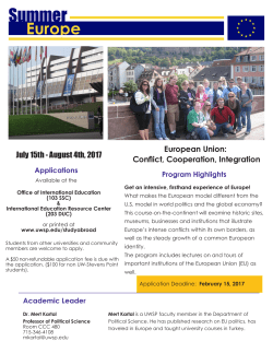 European Union: Conflict, Cooperation, Integration