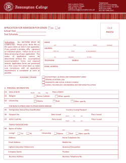 Application Form - Assumption College