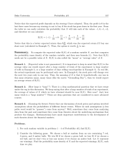 Duke University Probability #3 157 Notice that the expected profit