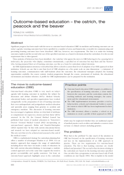 Outcome-based education &ndash; the ostrich, the peacock and
